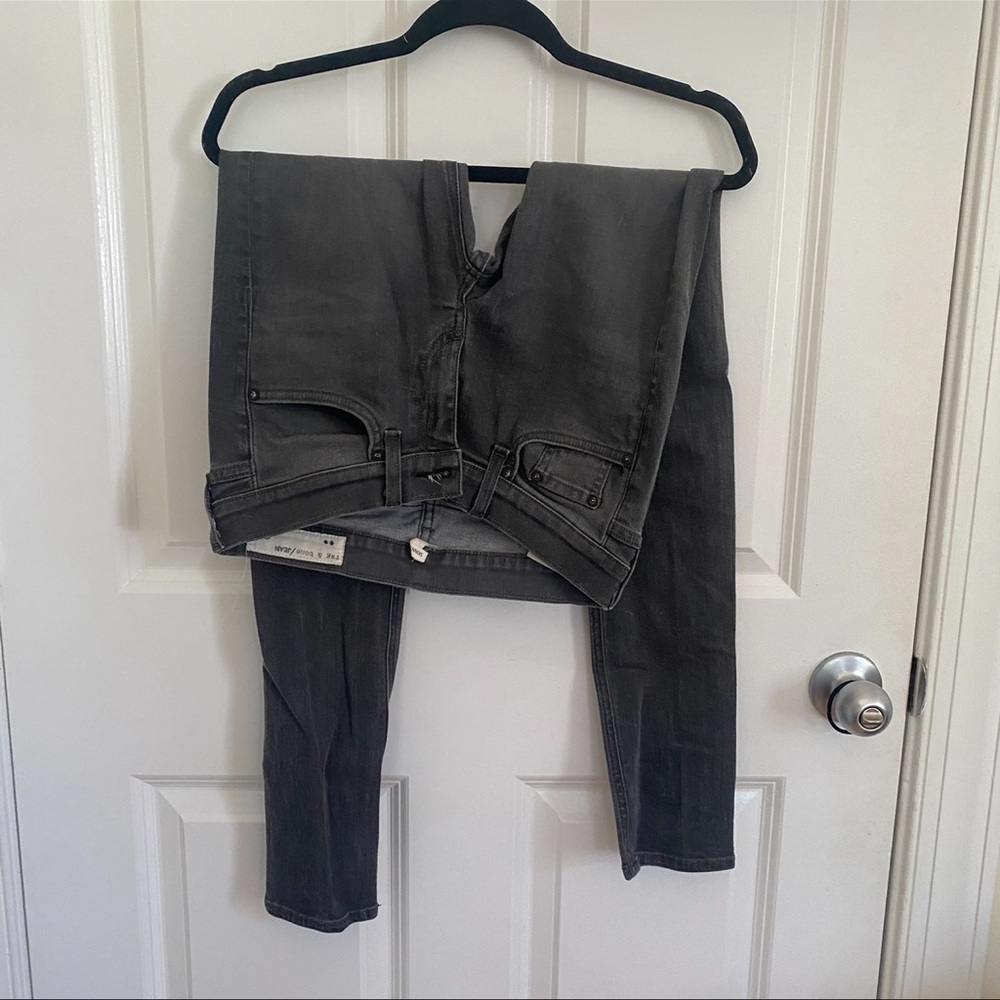 rag & bone Light Wash Black Skinny Low Rise Jeans